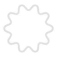 Decorative rope frame. Curved border outline illustration vector