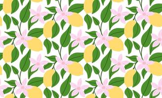 Seamless pattern with lemon. Summer vibes. illustration. vector