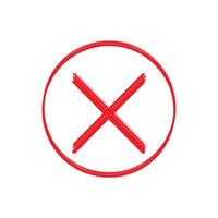 Red cross mark inside a red circle vector
