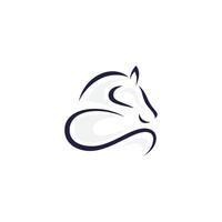 Creative out line horse logo design template in flat style vector