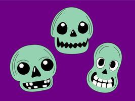 Halloween Skull Decorative Doodle Funny Element Icon vector