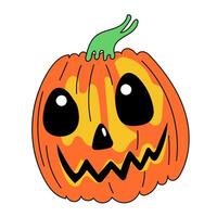 Happy Halloween Hand Drawn Positive Funny Bright pumpkin Icon Element vector