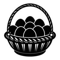 easter basket with eggs illustration. vector