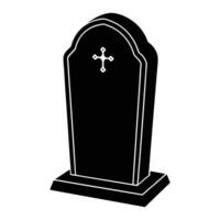 grave stone icon in black style on white background vector