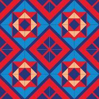 a red and blue color geometric pattern design vector