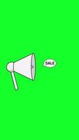 Megaphone Sale With Green Screen. Vertical Animation video