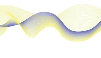 Abstract Blue and Yellow Wave Lines. Fluid Gradient Curves on White Background vector