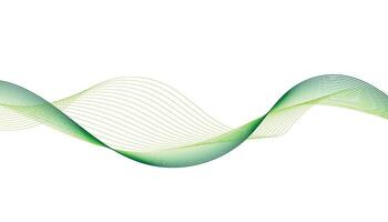Green Abstract Wave Lines on White Background vector