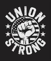 Union Strong Fist Logo Labor Rights Graphic, Bold Protest Support Design for Labor Day or Workers Union Apparel vector