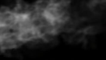 Ethereal White Smoke Floating Against a Deep Black Backdrop Creates a Mystical and Abstract Ambiance for Creative Design Projects. seamless looping 4k animation background video