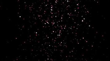 Abstract Confetti Falling in Pink on a Black Background Celebration Decorative Graphic Backdrop Design Festive Motion. seamless looping 4k animation background video