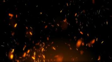 Fiery Sparks Rising Against A Black Backdrop Creates A Warm Glowing and Abstract Effect, Ideal For Backgrounds and Overlays. seamless looping 4k animation background video