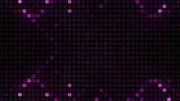 Abstract Background with Circular Dots and Dynamic Light Effects in Violet Magenta Purple Red and Orange Tones Creating a Futuristic Pixelated Design. seamless looping 4k animation background video