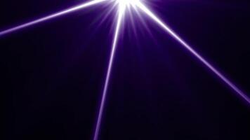 Abstract Purple Light Rays Shining Downwards Against A Dark Background Creating A Cosmic Energy Effect With Flare and Glows Optimized For Adobe Stock. seamless looping 4k animation background video