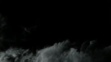 Dramatic Smoke Cloud Effect with Atmospheric Density on Black Backdrop for Compositing and Visual Effects. seamless looping 4k animation background video