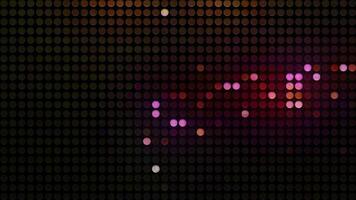 Abstract Background With Dotted Pattern in Yellow and Purple Tones Glowing Light And Geometric Design Element On Black Backdrop. seamless looping 4k animation background video
