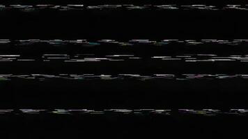 Abstract Static Noise Background in Black Displaying Multicolored Glitches Signals and Distortions With Electronic Malfunction. seamless looping 4k animation background video