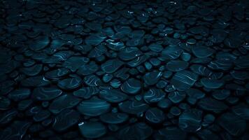 Magic stones background with dark realistic cobbles and glow neon lines of pulsating energy. Stylish abstract animation for science fiction, technology and modern art performance. 3D render , 4K 30fps video