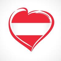 Flag of Austria in heart shape. Decorative icon vector