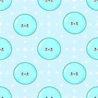 A cute and happy pattern featuring smiling bubbles and star shapes for a cheerful design. vector