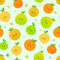 Pattern of cheerful fruits vector