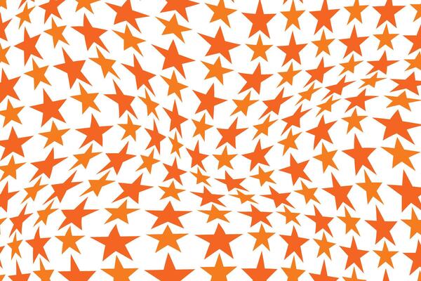 simple abstract dark light orange color big small star wavy pattern orange stars abstract on white background