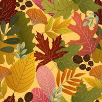 Colorful fall leaves pattern design vector