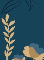 wheat on blue sky background, Illustration of abstract floral background with leaves and birds. bacgkrund illustration vector