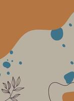 Abstract background with hand drawn organic shapes. Minimalist illustration. vector