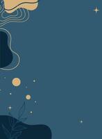 Abstract background with waves and plants. background illustration for your design. vector