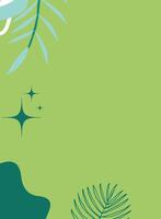 illustration of an abstract background with leaves, Abstract background with tropical leaves and stars. background illustration Flat design. vector