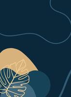 Abstract background with monstera leaves. background illustration in flat style. vector