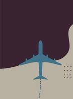 Airplane in the sky. background illustration in flat design style. vector