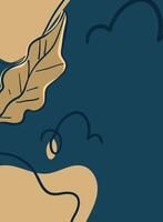 abstract background with tropical leaves in brown and blue colors, background illustration vector