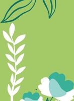 illustration of an abstract background with flowers. Floral background with leaves and flowers background illustration Hand drawn. vector
