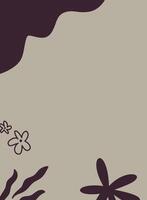 abstract background with flowers and leaves in retro style, background illustration vector