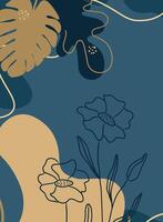 Seamless pattern with hand drawn abstract flowers. background illustration. vector