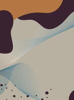abstract background with wavy lines and dots in orange and brown colors vector