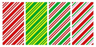 Seamless diagonal stripe pattern set. Design for wallpaper, fabric, textile. Simple background, candy cane stripe vector