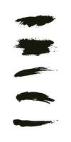 Set of hand-drawn dry ink brush strokes in black color for creative art, grunge texture, abstract lines, sketchy elements, and background design projects vector