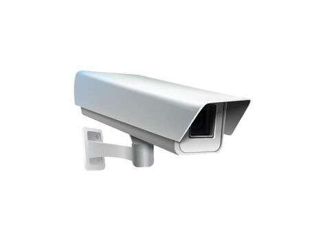 Modern CC camera 3D illustration isolated on clean white background, perfect for security, surveillance, technology, and monitoring system designs with realistic details vector