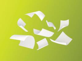 flying white curly paper sheet with twist and motion perfect for stationary, office concept and creative presentation graphics vector
