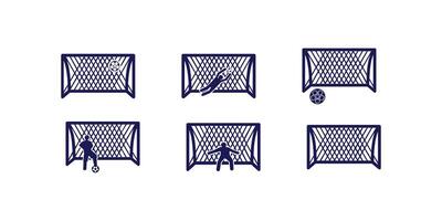 Soccer goal net illustration with black and white football design featuring realistic netting pattern and minimal icon style perfect for sports-themed projects vector