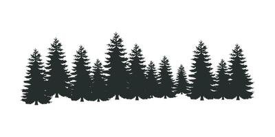 collection of fir tree silhouette icons perfect for Christmas and New Year designs featuring pine shapes, holiday elements, and winter decorations for seasonal themes vector