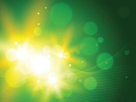 Green bokh light background wallpaper featuring soft blurred bokeh effect, glowing particles, dreamy abstract textures, and nature-inspired luminous backdrop for design projects vector