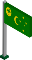 Cocos Islands Flag in Isometric dimension. png