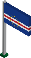 Cape Verde Flag in Isometric dimension. png