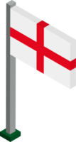 England Flag in Isometric dimension. png