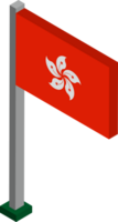 Hong Kong Flag in Isometric dimension. png
