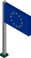 European Union Flag in Isometric dimension. png